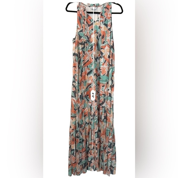 Nine West Tiered Peasant Floral Maxi Dress Size L - Picture 1 of 12